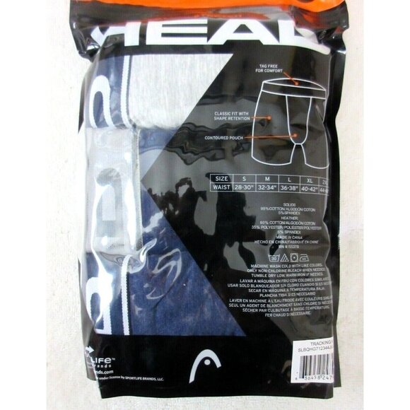Head Men's Essential Cotton Stretch 3 Pack Boxer Briefs Solid Colors Ship NWT - Picture 7 of 8